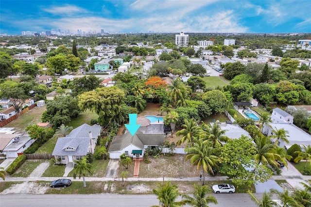 2442 Fillmore St, Hollywood, FL 33020 - aerial view of property and surrounding area featuring nearby urban area and a pool area