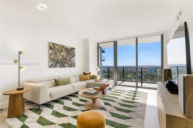 121 NE 34th St Unit 2412, Miami, FL 33137 - living room with a wall of windows