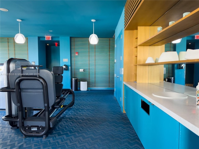 121 NE 34th St Unit 2412, Miami, FL 33137 - gym with dark carpet