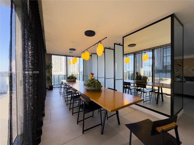 121 NE 34th St Unit 2412, Miami, FL 33137 - dining area featuring a wall of windows