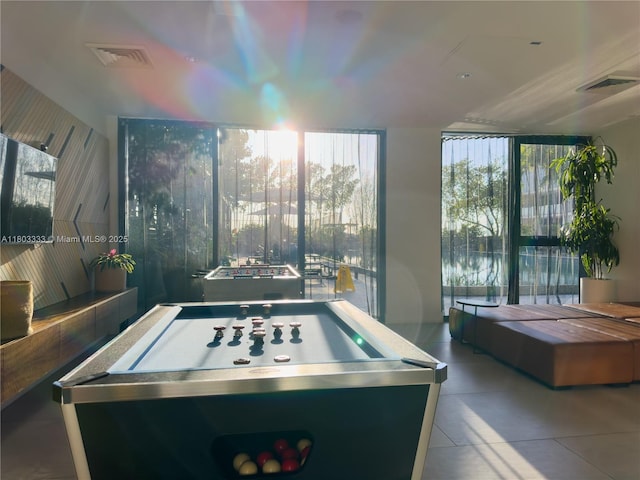 121 NE 34th St Unit 2412, Miami, FL 33137 - recreation room with tile patterned flooring and billiards table