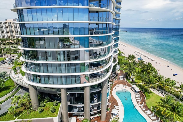 15701 Collins Ave Unit 705, Sunny Isles Beach, FL 33160 - view of apartment building / complex featuring view of water and beach