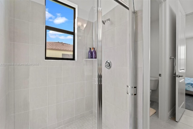 16450 Sea Turtle Pl, Loxahatchee, FL 33470 - full bath with a stall shower, toilet, and tile patterned flooring