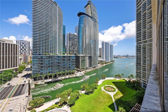 485 Brickell Ave Unit 1604, Miami, FL 33131 - water view with city skyline