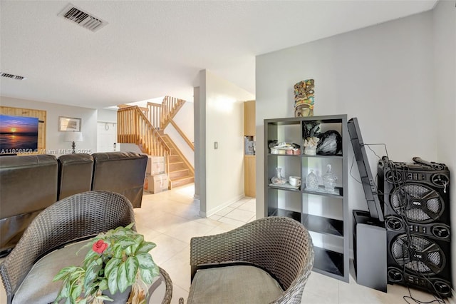 21519 SW 90th Ave, Cutler Bay, FL 33189 - living area featuring stairway and light tile patterned flooring