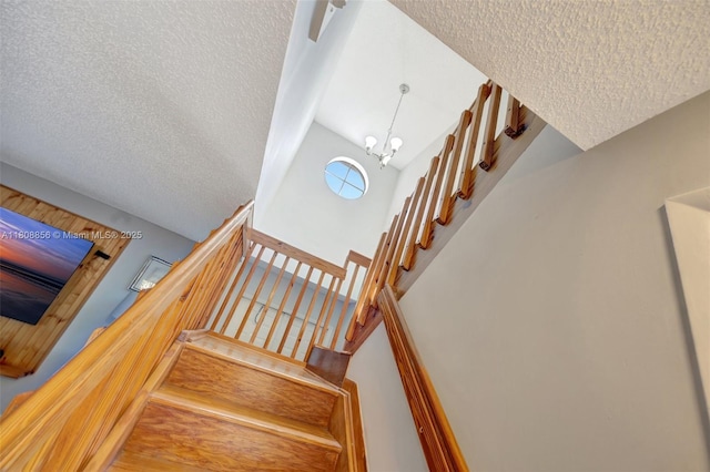 21519 SW 90th Ave, Cutler Bay, FL 33189 - stairway with a textured ceiling and lofted ceiling