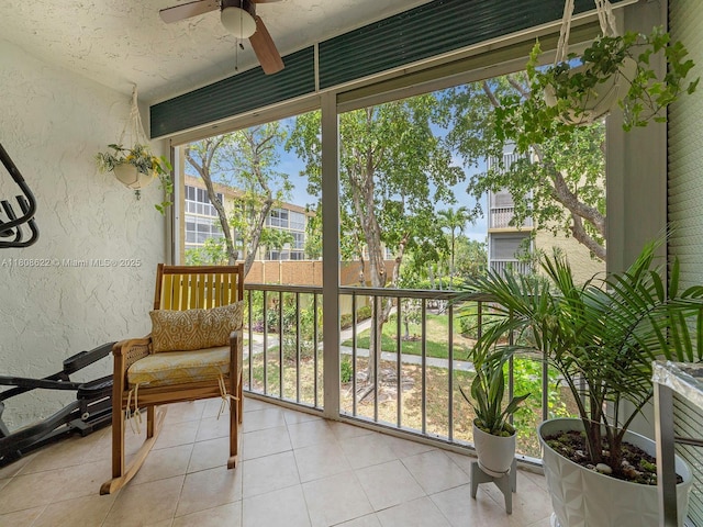 367 S Federal Hwy Unit B206, Deerfield Beach, FL 33441 - unfurnished sunroom with a ceiling fan