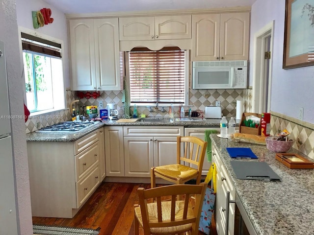 444 SW 26th Rd, Miami, FL 33129 - kitchen with stainless steel appliances, dark wood-type flooring, and decorative backsplash