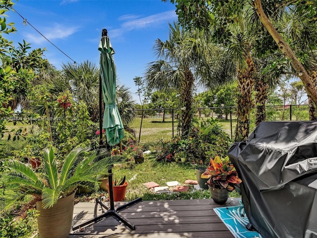 3502 NW 13th St, Lauderhill, FL 33311 - view of yard with a wooden deck