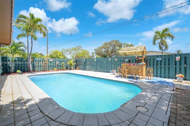 1520 N 25th Ave, Hollywood, FL 33020 - view of swimming pool featuring a patio and a fenced backyard