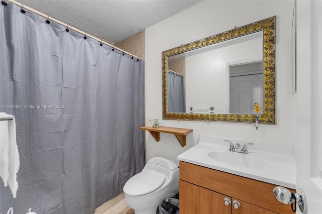 10362 SW 208th Ln, Cutler Bay, FL 33189 - full bathroom with toilet, a textured ceiling, vanity, and a shower with shower curtain