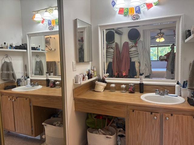 771 NE 199th St Unit 103, Miami, FL 33179 - bathroom with vanity and a ceiling fan