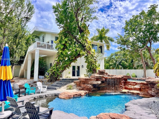 168 Indian Mound Trl, Tavernier, FL 33070 - view of pool with french doors and a patio