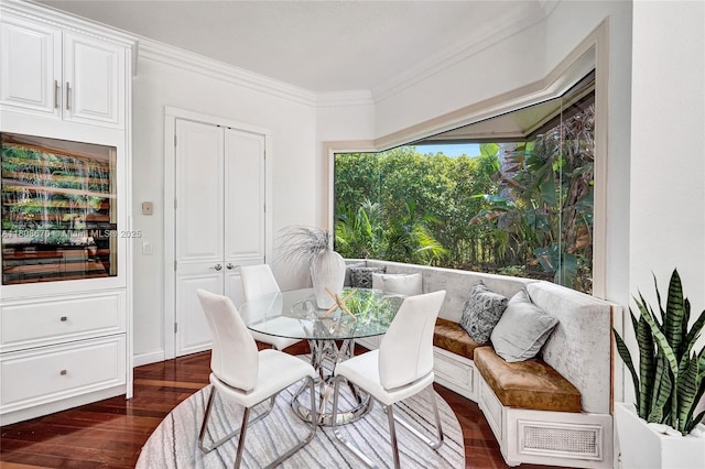 169 Dockside Cir, Weston, FL 33327 - dining area with ornamental molding and dark wood finished floors