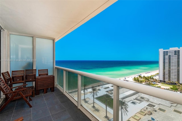 1830 S Ocean Dr Unit 1605, Hallandale Beach, FL 33009 - balcony featuring view of water and beach and cooling unit