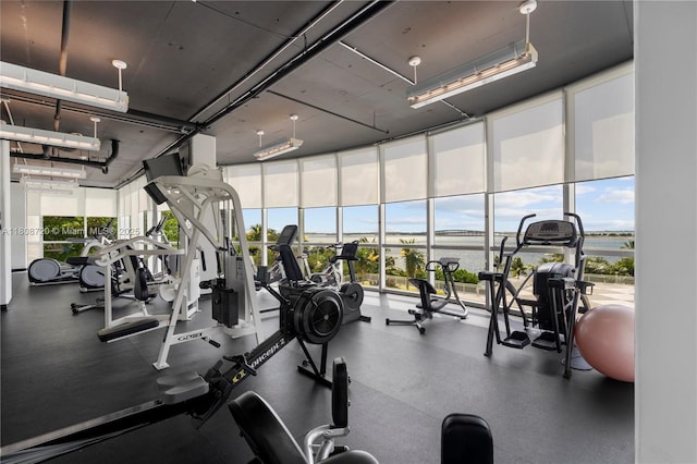2101 Brickell Ave Unit 1702, Miami, FL 33129 - gym featuring plenty of natural light and floor to ceiling windows