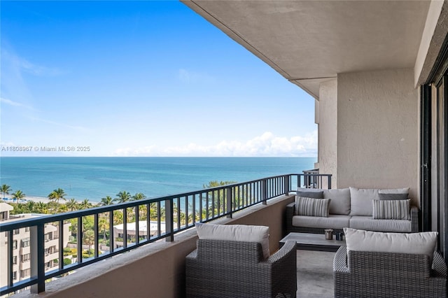 201 Crandon Blvd Unit 1030, Key Biscayne, FL 33149 - balcony featuring an outdoor hangout area and a water view