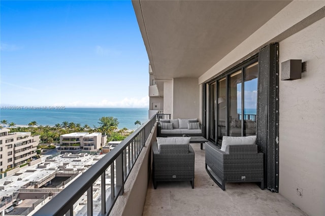 201 Crandon Blvd Unit 1030, Key Biscayne, FL 33149 - balcony with a water view and an outdoor hangout area