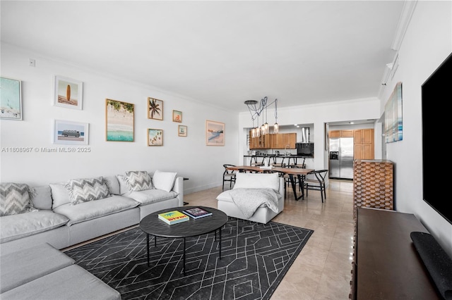 201 Crandon Blvd Unit 1030, Key Biscayne, FL 33149 - living room with ornamental molding