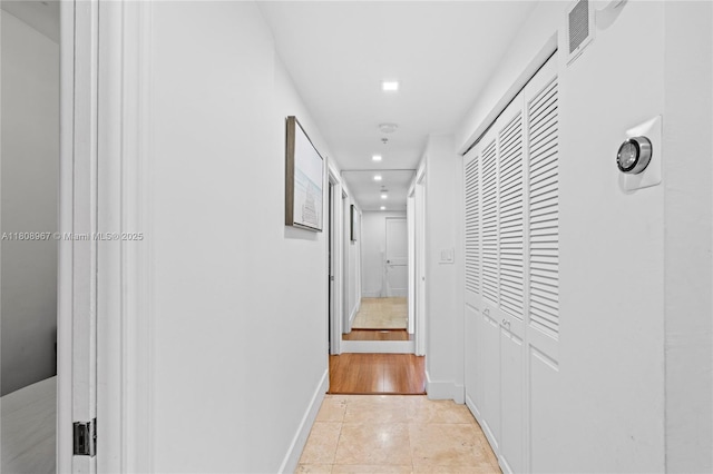 201 Crandon Blvd Unit 1030, Key Biscayne, FL 33149 - corridor with recessed lighting, light tile patterned flooring, and baseboards