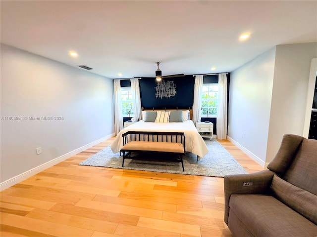 14870 SW 152nd Ct, Miami, FL 33196 - bedroom featuring light wood-type flooring, recessed lighting, and baseboards