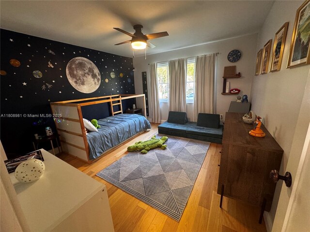 14870 SW 152nd Ct, Miami, FL 33196 - bedroom featuring wood finished floors and a ceiling fan