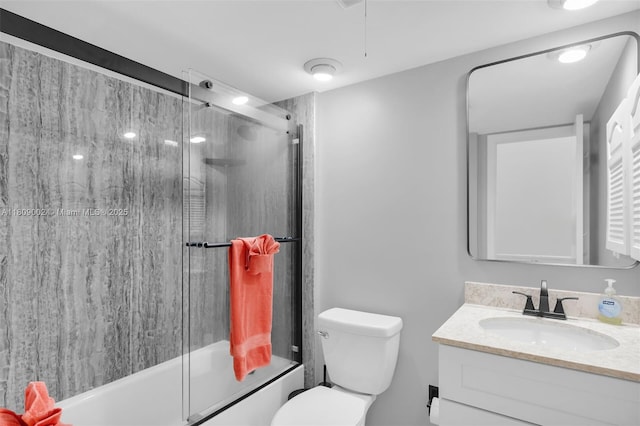 601 W Ocean Dr Dr Unit 411C, Key Colony, FL 33051 - bathroom with enclosed tub / shower combo, vanity, and toilet