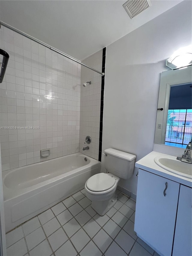 20820 San Simeon Way Unit 24-G, Miami, FL 33179 - full bathroom with tile patterned floors, toilet, bathtub / shower combination, and vanity