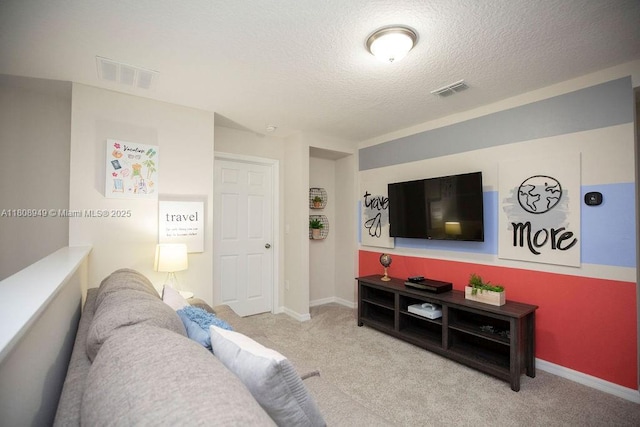 1515 Carey Palm Cir, Kissimmee, FL 34747 - living room with carpet flooring, a textured ceiling, and baseboards