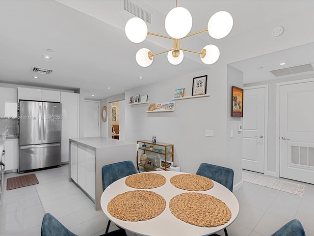1600 NE 1st Ave Unit 3311, Miami, FL 33132 - dining area with light tile patterned floors and recessed lighting