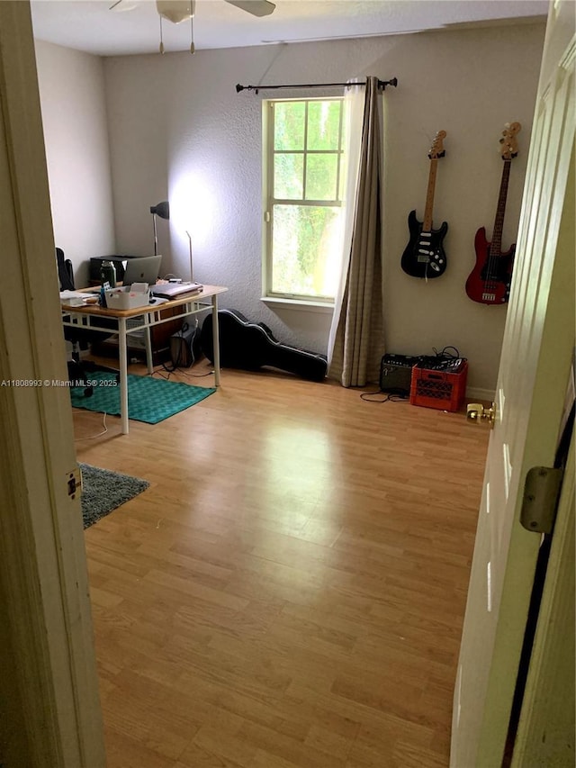 325 E Plymouth, Deland, FL 32724 - home office featuring wood finished floors and a ceiling fan