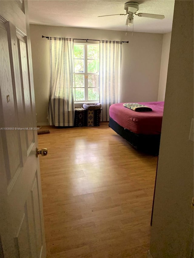 325 E Plymouth, Deland, FL 32724 - bedroom with wood finished floors and ceiling fan