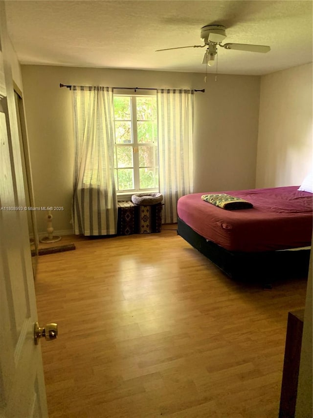 325 E Plymouth, Deland, FL 32724 - bedroom featuring wood finished floors and ceiling fan