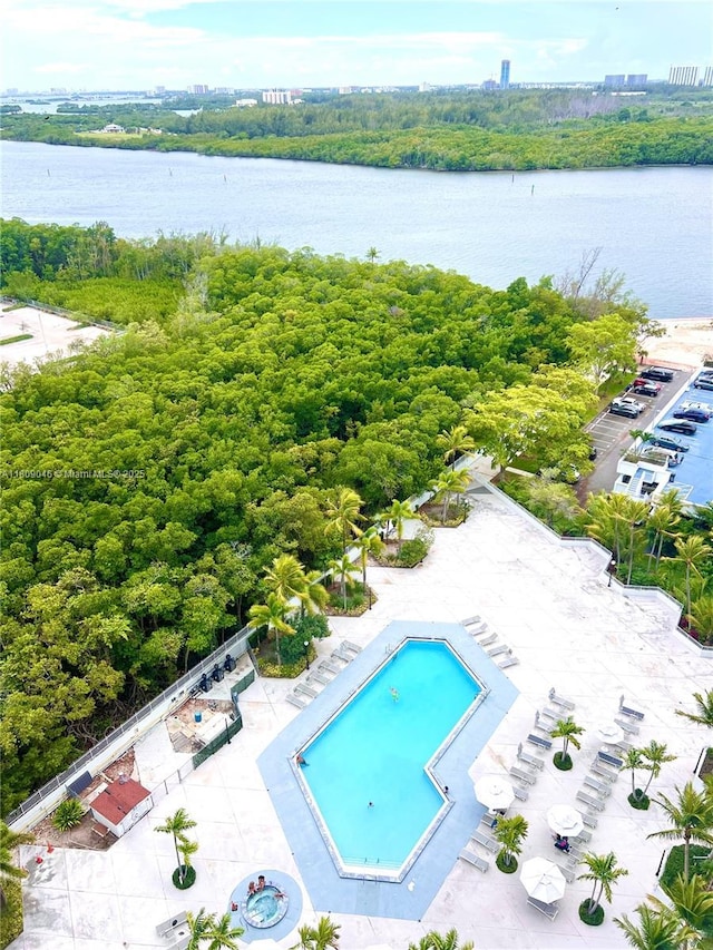 100 Bayview Dr Unit 1919, Sunny Isles Beach, FL 33160 - bird's eye view of a nearby body of water and a pool area