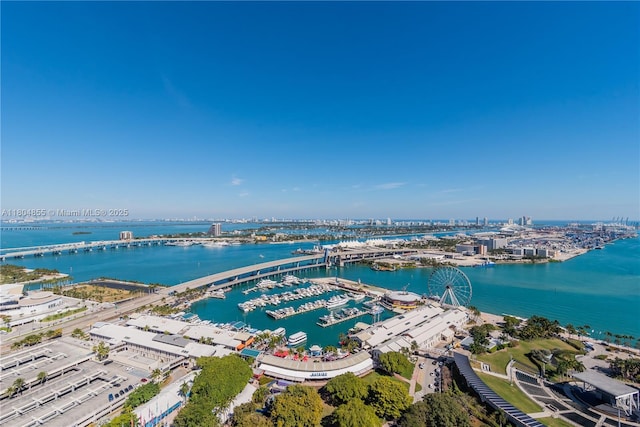 244 Biscayne Blvd Unit 3703, Miami, FL 33132 - view of urban area with a large body of water, a notable bridge, and numerous boat docks
