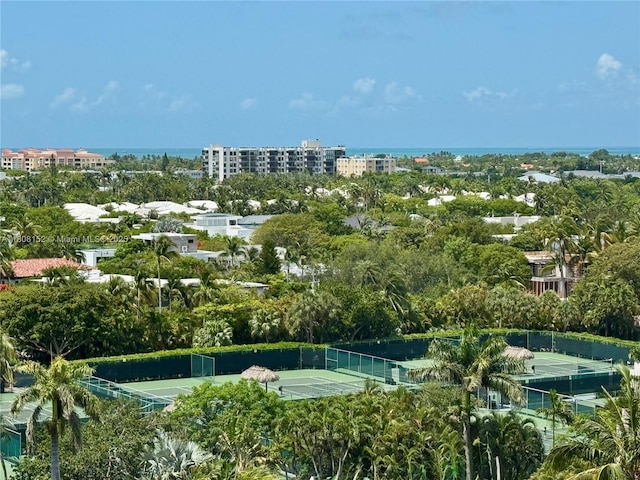 251 Crandon Blvd Unit 904, Key Biscayne, FL 33149 - view of tennis court with view of wooded area