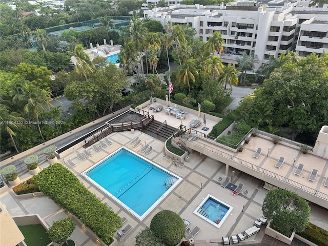 251 Crandon Blvd Unit 904, Key Biscayne, FL 33149 - drone / aerial view of a pool