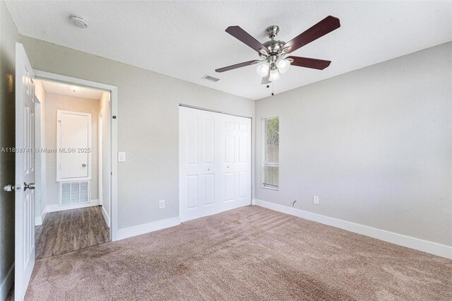 22123 SW 62nd Ct, Boca Raton, FL 33428 - unfurnished bedroom with carpet, baseboards, a closet, and ceiling fan