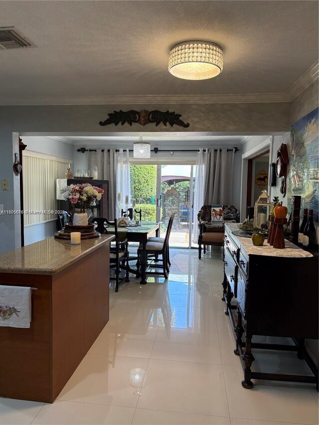 7430 Buchanan St, Hollywood, FL 33024 - living room with ornamental molding, plenty of natural light, light tile patterned floors, and recessed lighting