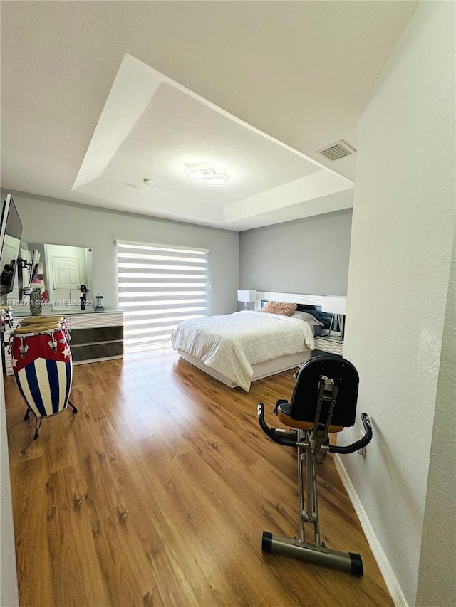 13729 SW 171st Ln, Miami, FL 33177 - bedroom with wood finished floors, baseboards, and a raised ceiling