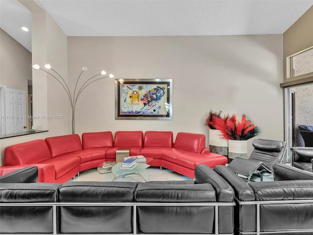 457 Cambridge Dr, Weston, FL 33326 - living room featuring vaulted ceiling