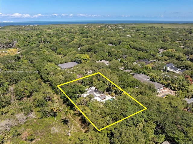 5465 Banyan Trl, Coral Gables, FL 33156 - aerial overview of property's location with property boundaries highlighted and a forest
