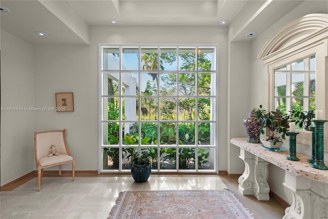 5465 Banyan Trl, Coral Gables, FL 33156 - doorway to outside with plenty of natural light, baseboards, and recessed lighting