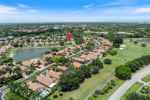 7259 Via Palomar, Boca Raton, FL 33433 - aerial view of property and surrounding area with a nearby body of water, a golf course, and nearby suburban area