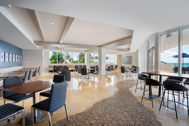 17375 Collins Ave Unit 1108, Sunny Isles Beach, FL 33160 - dining space with a raised ceiling