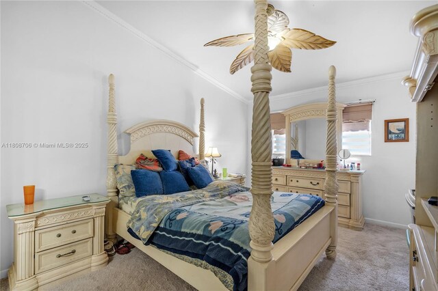 10213 SW 156th Ave, Miami, FL 33196 - bedroom featuring light carpet, ornamental molding, and a ceiling fan