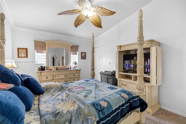 10213 SW 156th Ave, Miami, FL 33196 - bedroom featuring carpet flooring, ornamental molding, and a ceiling fan