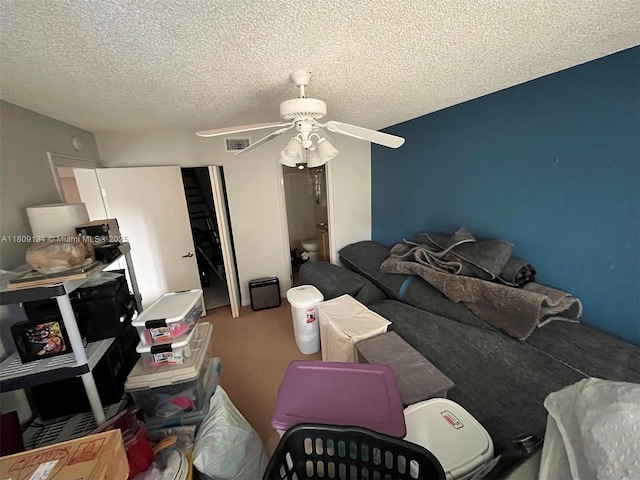 9144 W Atlantic Blvd Unit 832, Coral Springs, FL 33071 - living room with a ceiling fan, carpet flooring, and a textured ceiling