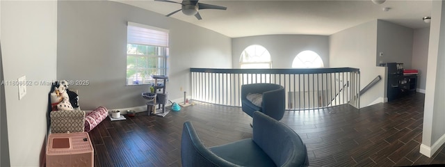 2220 NW 137th Ave, Sunrise, FL 33323 - office area with wood finished floors, ceiling fan, and baseboards