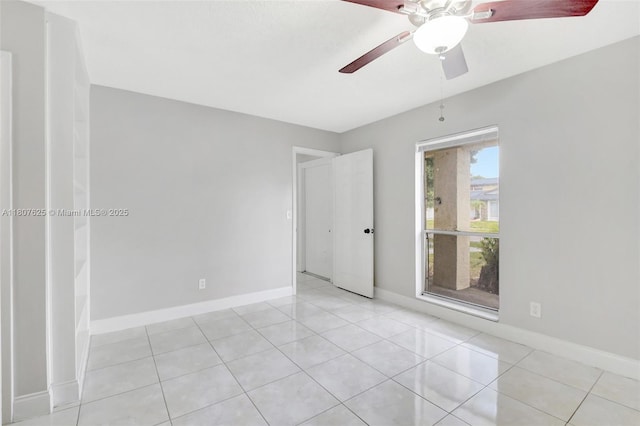 6160 Camp Lee Rd, West Palm Beach, FL 33417 - unfurnished room with ceiling fan, baseboards, and light tile patterned floors